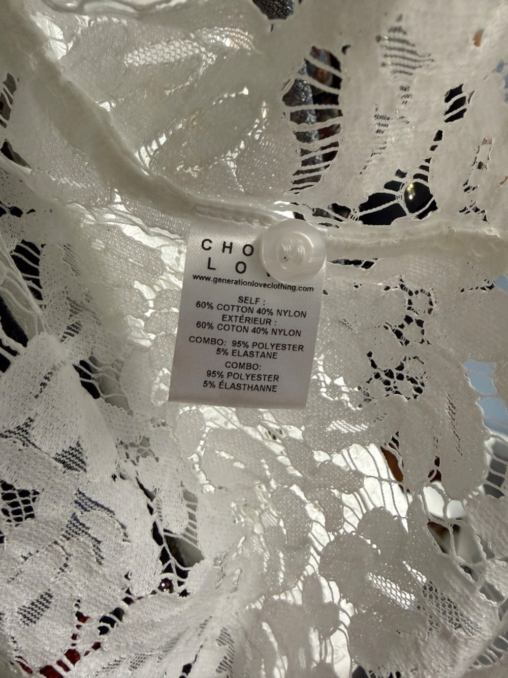 GENERATION LOVE Oversized White Lace Button Down shirt Size S - Picture 4 of 4